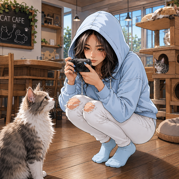 真剣に撮るクールちゃん🐈 