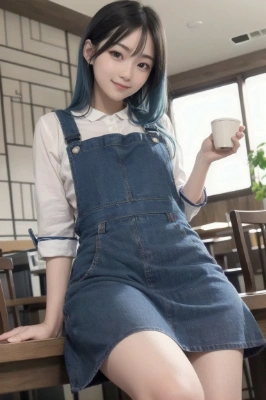 おしゃれなカフェで話しかける女の子