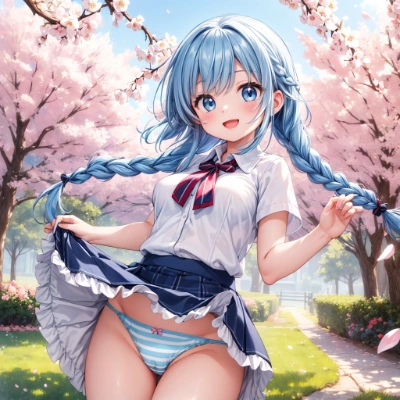 青髪な娘のパンツ