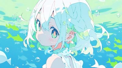 緑の海中