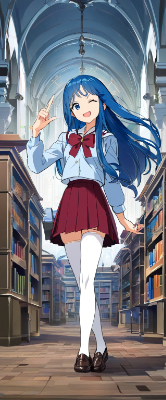 図書館と青髪さん