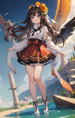 cute eye,愛華，ホワイトとオレンジの可愛いお洋服♩