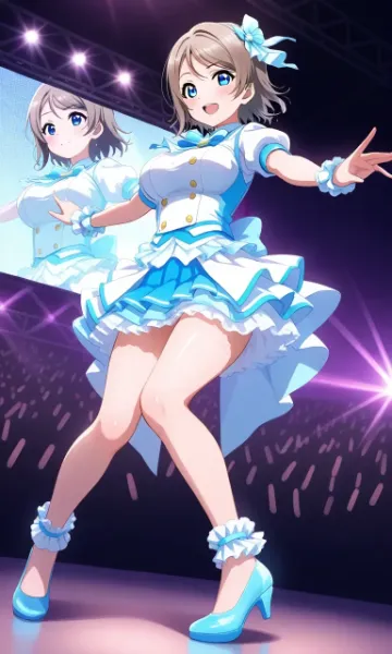 輝くステージの青い妖精