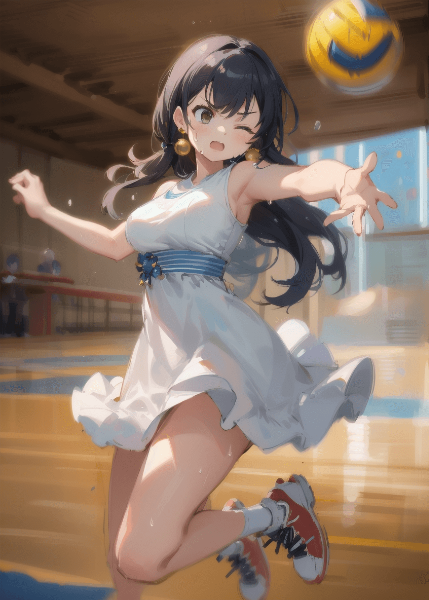 ドレス姿の女の子とドッジボール！２