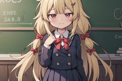 金髪　制服　教室