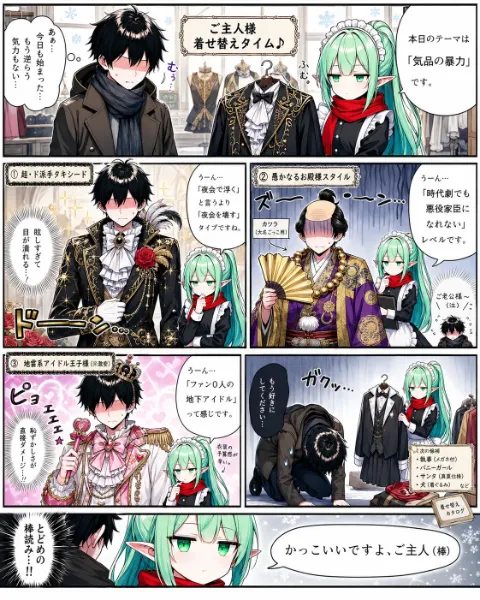着せ替え人形にされるご主人
