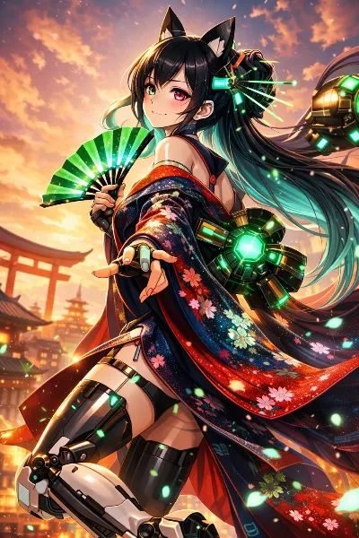 ネコ耳サイバネ巫女の夕焼け決戦