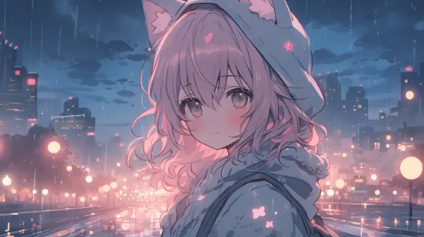 雨の夜、君の微笑みが街を灯す