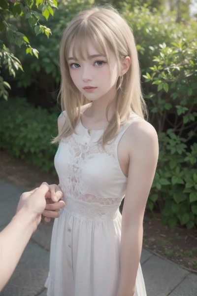 公園で佇む金色の髪の少女