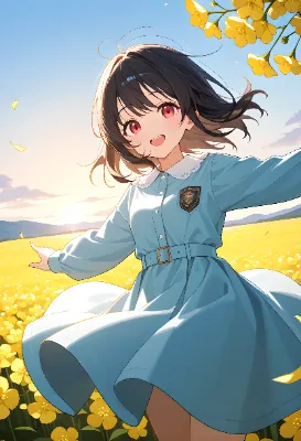 「この一面の黄色い絨毯！こんな場所があったんだね♪」