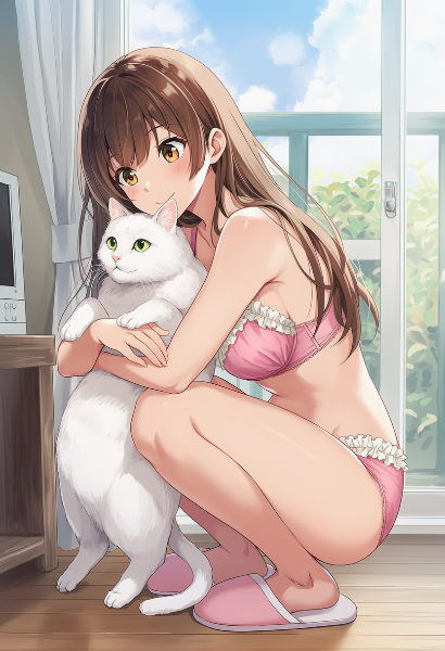 猫と過ごす優しい午後