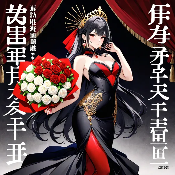 薔薇を抱く黒髪の女王