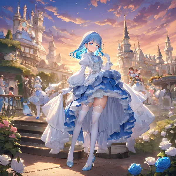 青い姫の夕暮れ舞踏