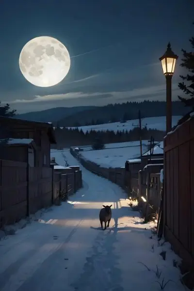夜の散歩🐑🌕