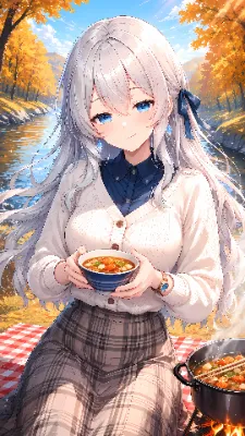 芋煮のお椀でぽかぽか