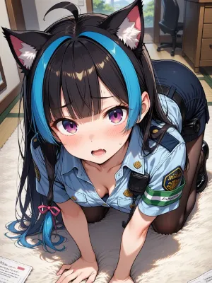 猫耳警官の視線!?　でっス！