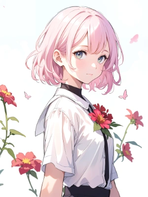 pink short hair
