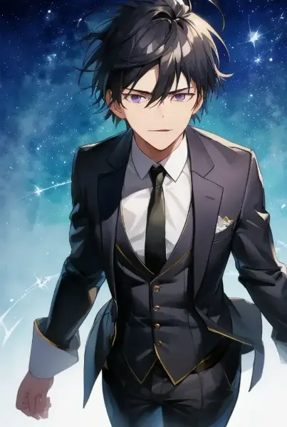 魔法を発動しようとしている黒髪短髪男性・その１（４枚）