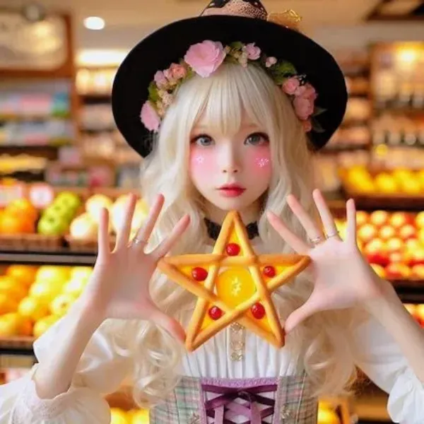 は～い、五芒星のフルーツタルト作ったわ♫