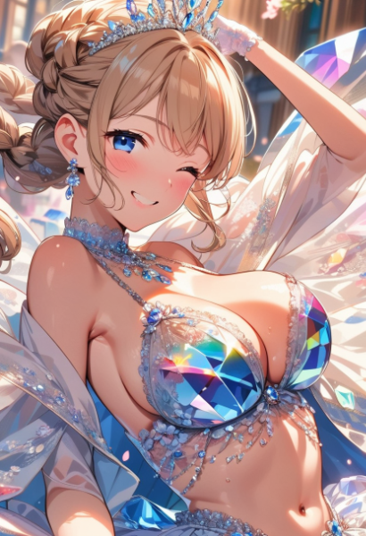 Nancy wore crystal earrings.