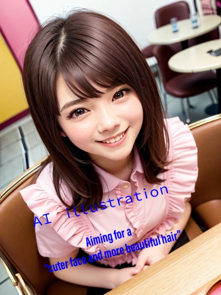 毛先を緩く巻いたミディアムヘアの美少女