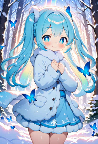 ハーフアップ雪ミクちゃん2