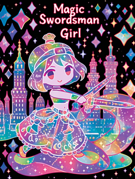 No.1680 キラキラシール✕魔法剣士の女の子