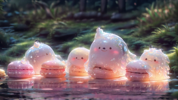 スライム！マカロンを食べる？