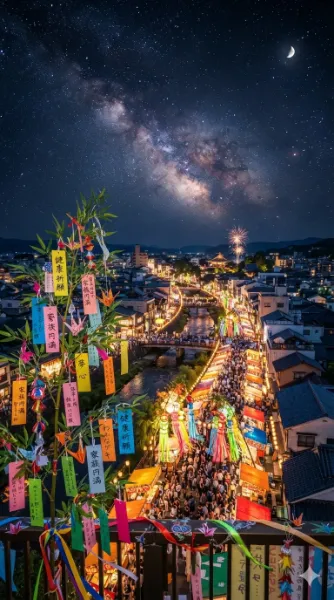 七夕祭りと天の川