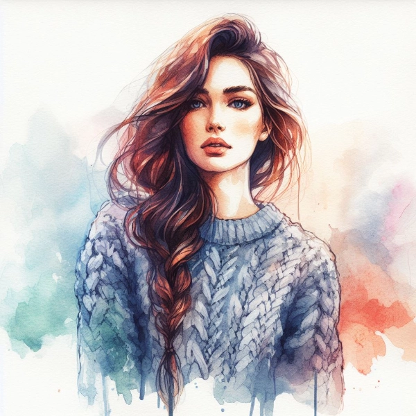 セーターと女性