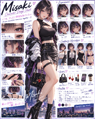 Misaki キャラクターデザインシート