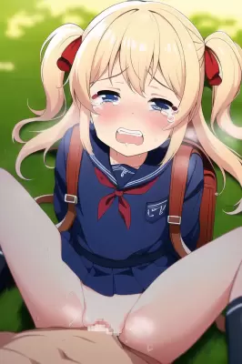 ランドセル姿で無理やりされる金髪少女