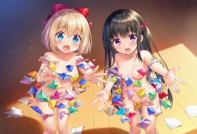 服を折り紙にかえてやる～と言われて慌てているムスメさん