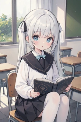 読書中のツインテちゃん