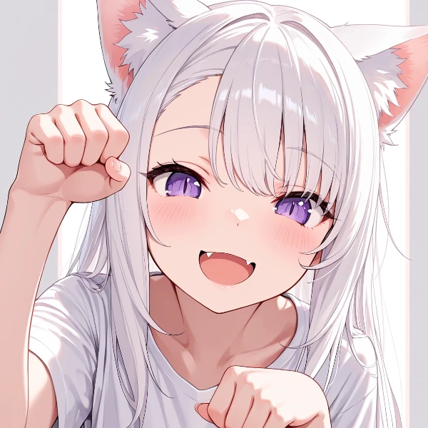 白い猫×エルフさん