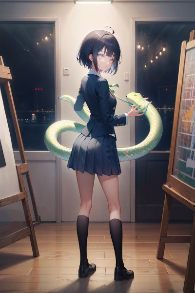 地主神を宿した女子高生 in 夜の美術室其之二