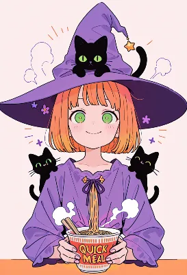 魔女さんと黒猫の幸せなランチタイム