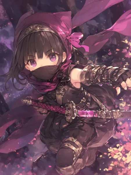 紫影の忍者少女、闇夜の舞。