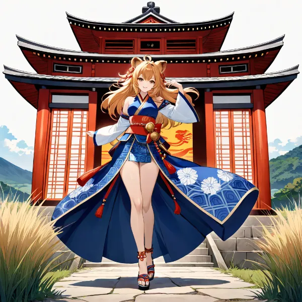 青い狐の寺院舞(シーサーの日)(ココセ)