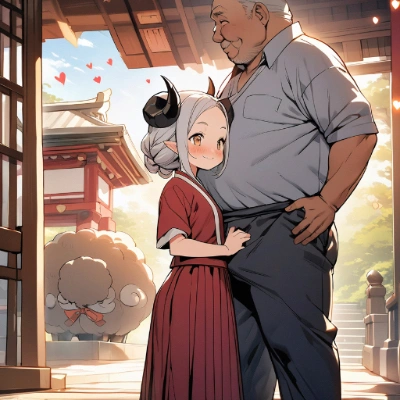 際どいの生成して遊んでたら…身長差で大変なことに…！！ᐠ( ᐖ )ᐟ※身長差は指定してない