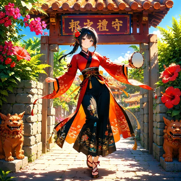 陽光の中で舞う少女
