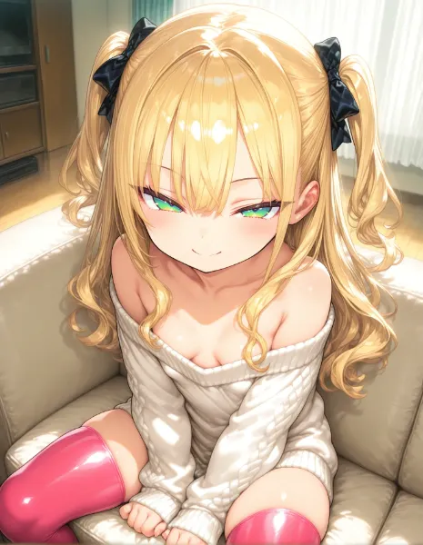 メスガキにも光沢サテンのパンツ