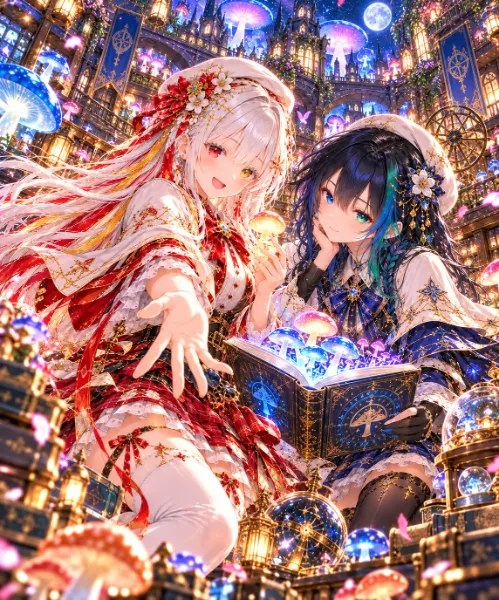 ふたりの魔法で、てぇてぇキノコが咲きました♪ ――星降る魔法学園で交わした、ずっと一緒の約束。