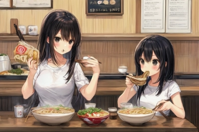 ラーメン屋にて