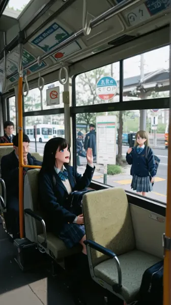 バス停に到着