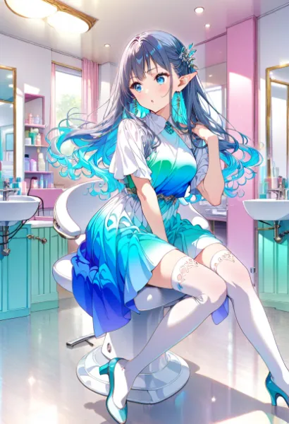 パステルの光が包み込む少女の輪郭