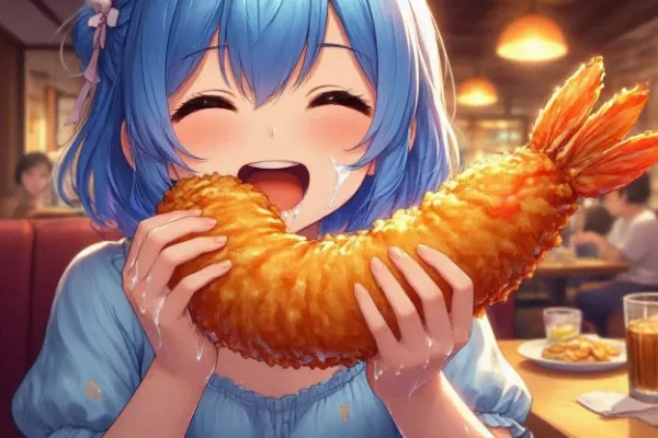 巨大エビフライ定食