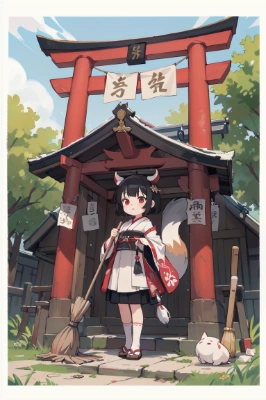 お狐様は掃除