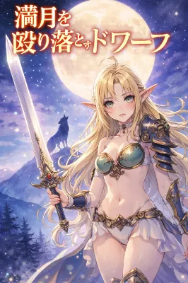月影に輝くエルフの剣士