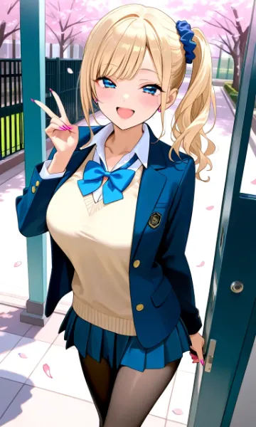 入学式にいく女の子